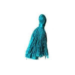 pompon of threads 25mm CARIBBEAN BLUE x3